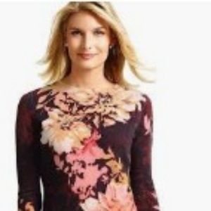 Talbot's Audrey Cashmere Lush Dahlias Sweater